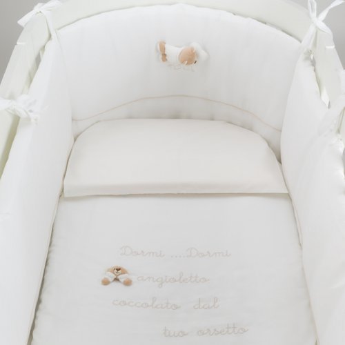Nanán Set Piumone e Paracolpi 4pz per Lettino Ovale Bianco Promozione Limitata