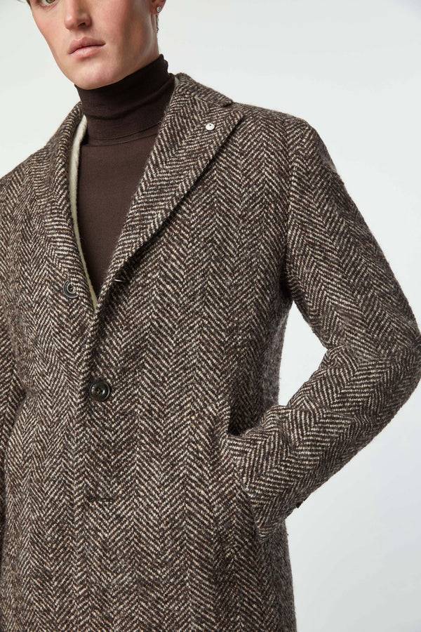 L.B.M. 1911 Cappotto monopetto marrone Cappotto monopetto marrone Saldi Di Fabbrica