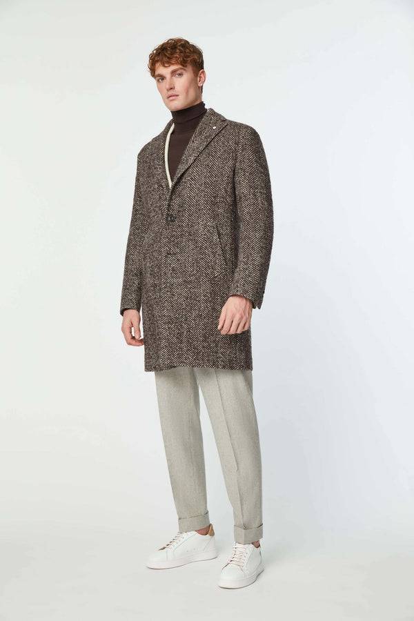 L.B.M. 1911 Cappotto monopetto marrone Cappotto monopetto marrone Saldi Di Fabbrica