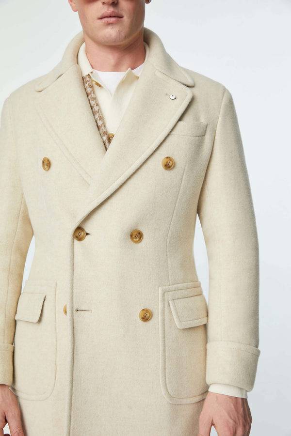 L.B.M. 1911 Cappotto doppiopetto non trattato bianco Cappotto doppiopetto non trattato bianco Pezzi Unici