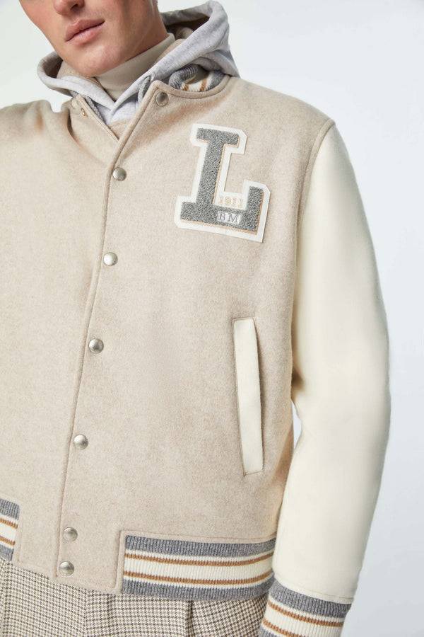 L.B.M. 1911 Bomber stile college in jersey con patch Bomber stile college in jersey con patch Qualità Garantita