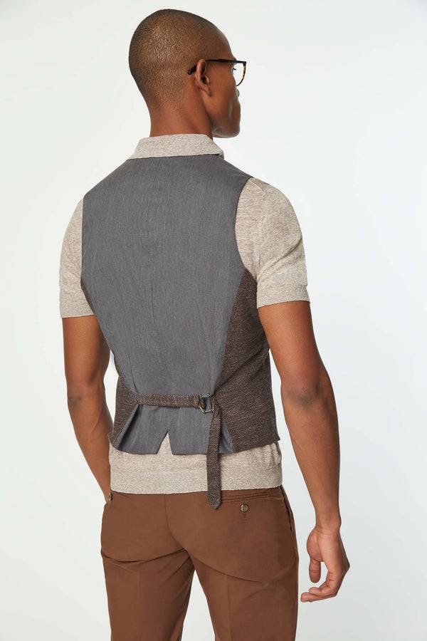L.B.M. 1911 Gilet DEREK in Jersey marrone Gilet DEREK in Jersey marrone Economico