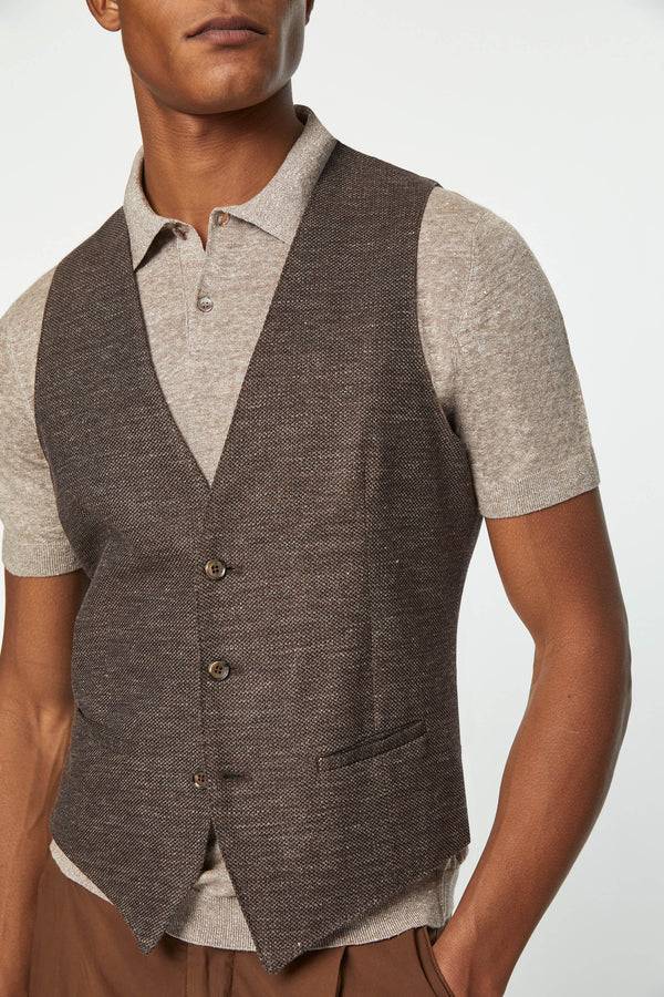 L.B.M. 1911 Gilet DEREK in Jersey marrone Gilet DEREK in Jersey marrone Economico