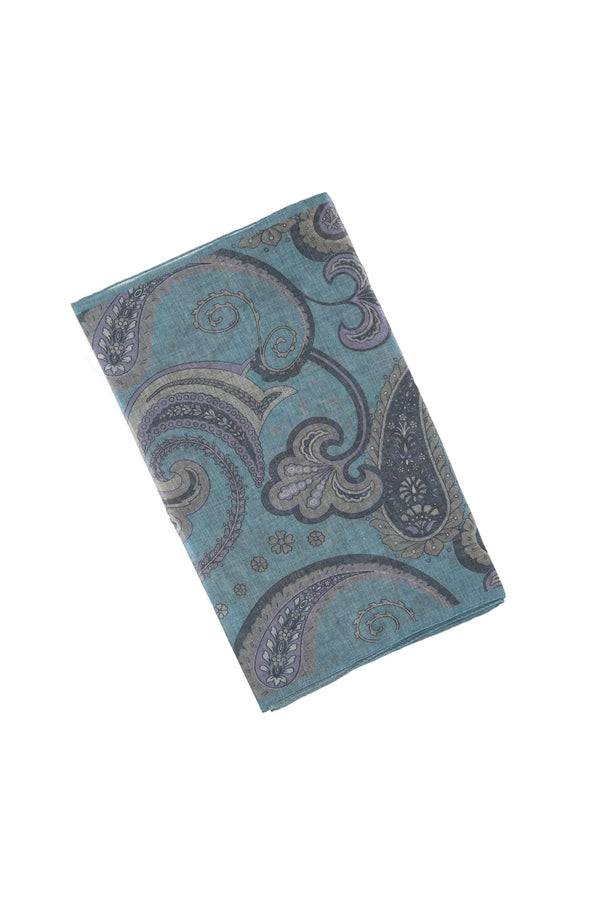 L.B.M. 1911 Sciarpa azzurra stampa cashmere Sciarpa azzurra stampa cashmere Italy