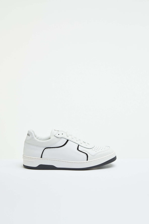L.B.M. 1911 Sneaker basket bianca con dettagli in contrasto Sneaker basket bianca con dettagli in contrasto Affare Del Giorno