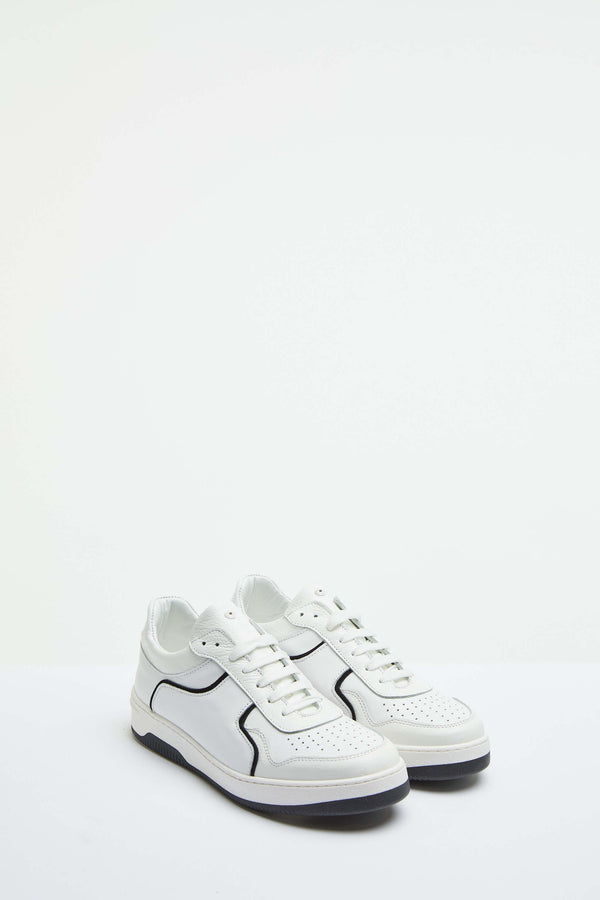 L.B.M. 1911 Sneaker basket bianca con dettagli in contrasto Sneaker basket bianca con dettagli in contrasto Affare Del Giorno