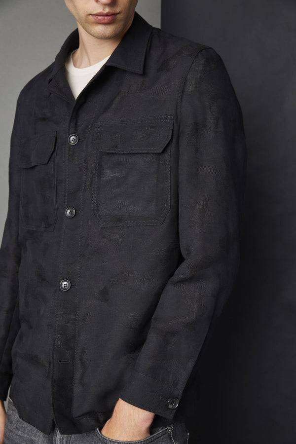 L.B.M. 1911 Overshirt camouflage nero Overshirt camouflage nero Negozio online di fabbrica
