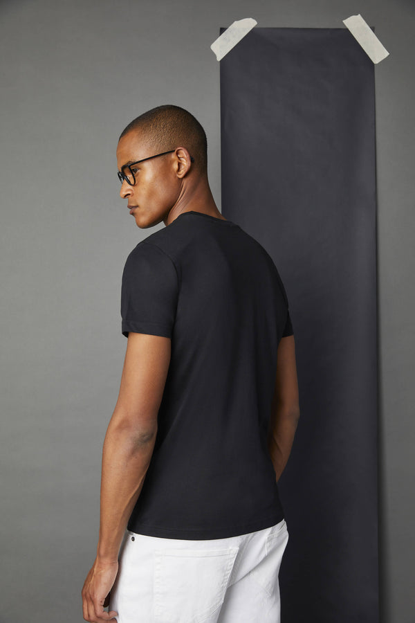 L.B.M. 1911 T-shirt in cotone nera con logo T-shirt in cotone nera con logo Moda