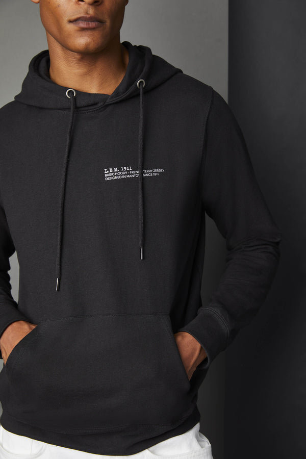 L.B.M. 1911 Felpa con cappuccio nera con logo Felpa con cappuccio nera con logo Pezzi Unici