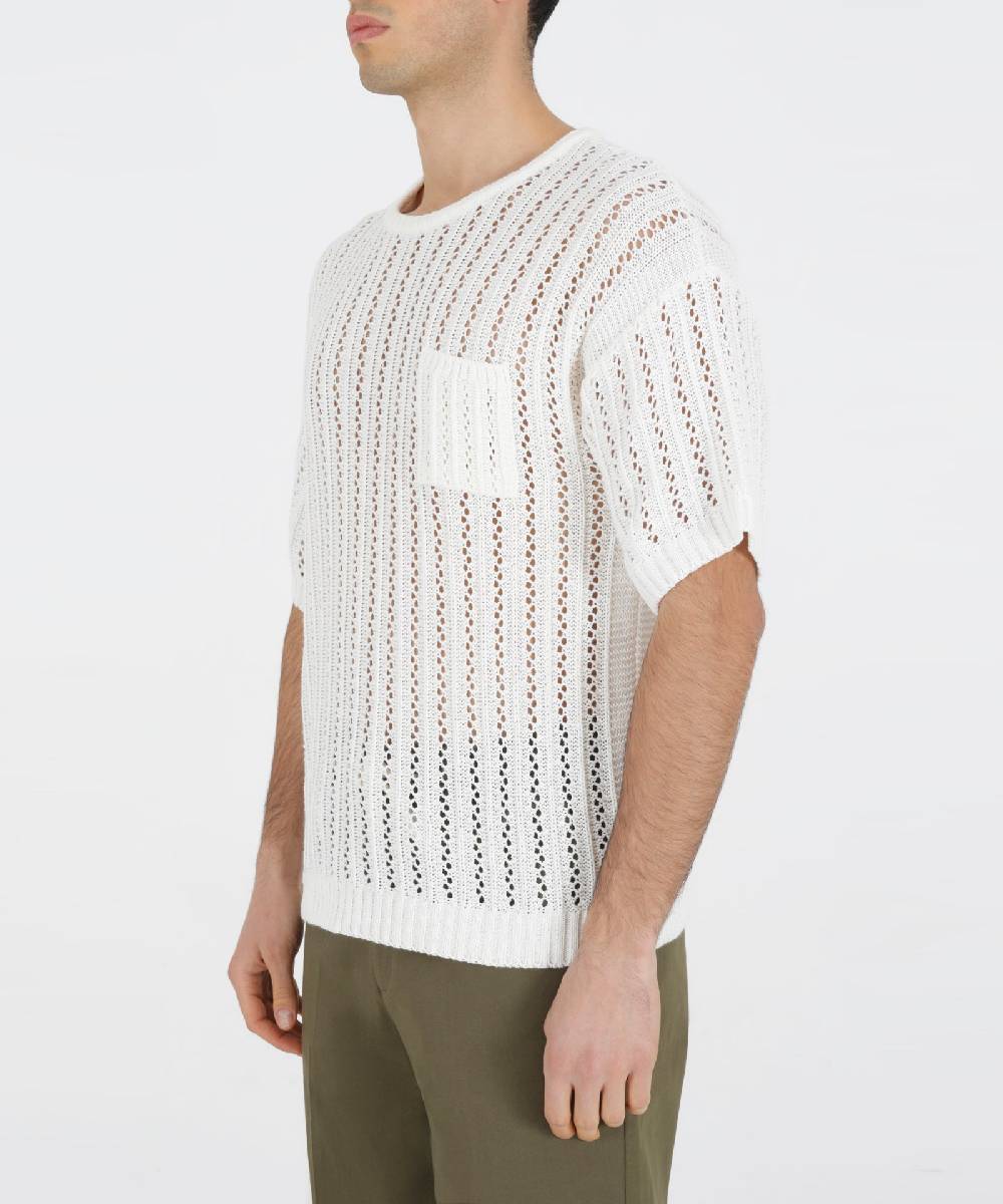 Over D MAGLIA PARICOLLO CON TRAFORI Trasporto libero internazionale