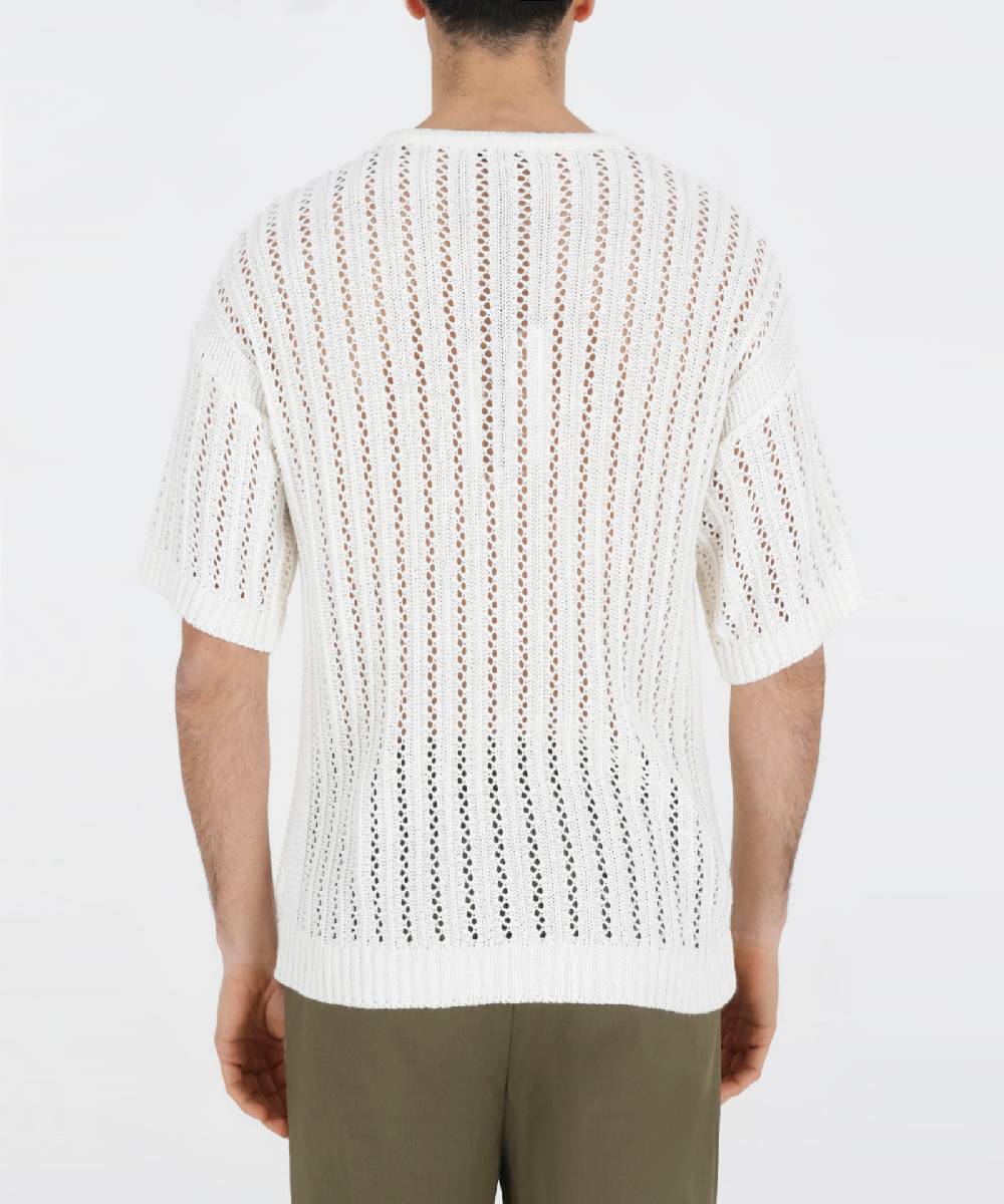 Over D MAGLIA PARICOLLO CON TRAFORI Trasporto libero internazionale