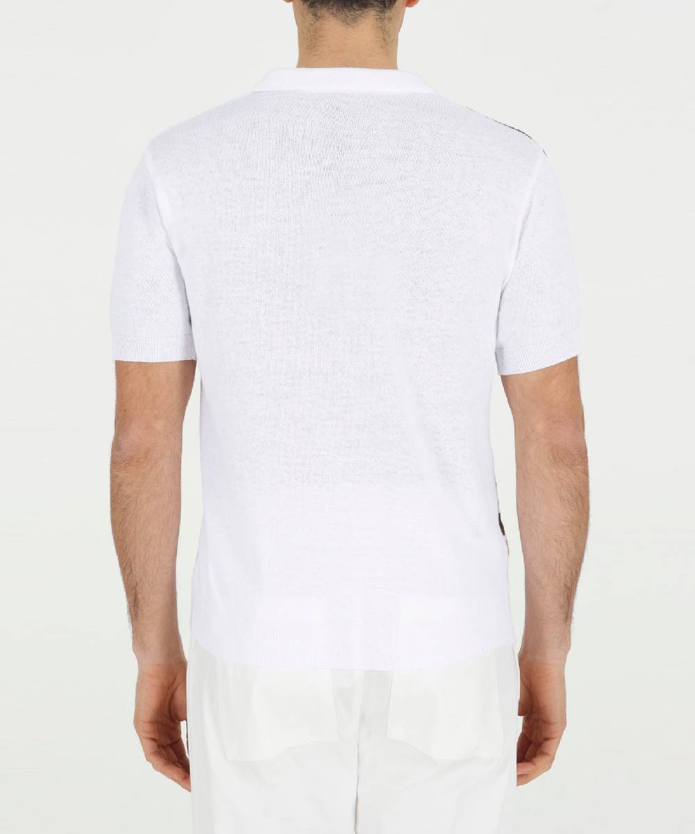 Over D MAGLIA MODELLO POLO CON TRAFORI RIGATA Vendita