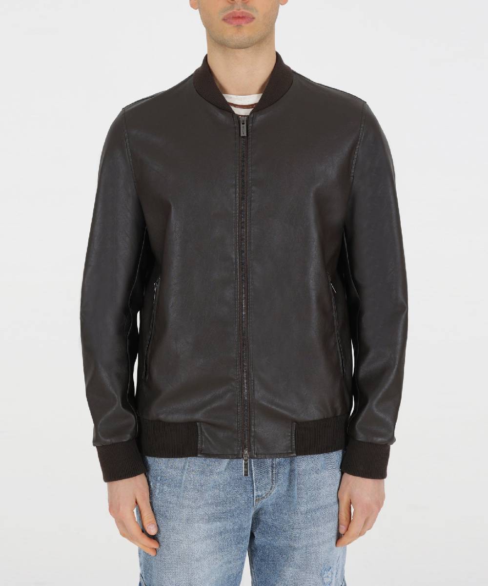 Over D BOMBER ECO-PELLE Consegna Veloce
