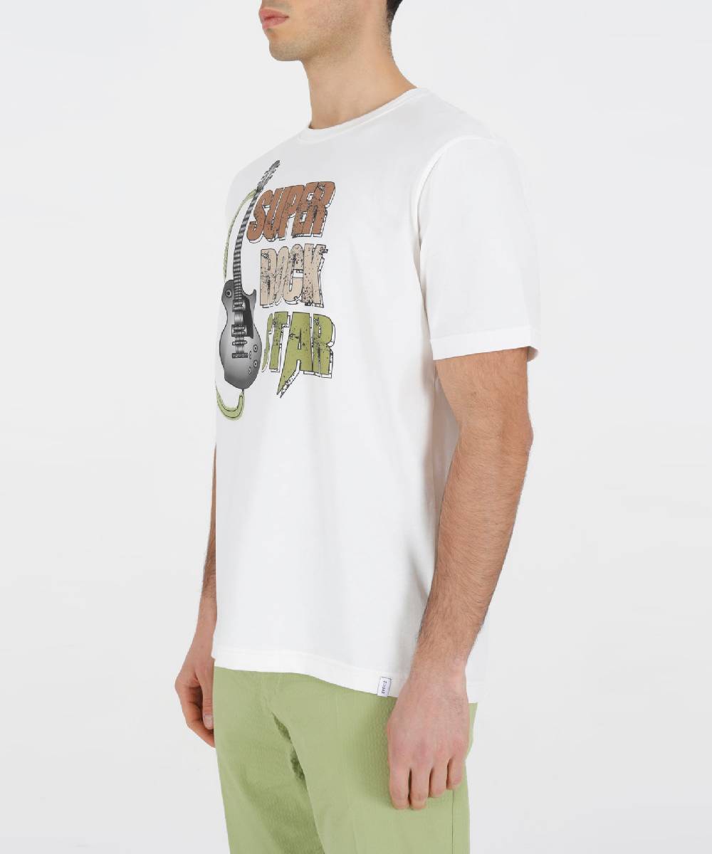 Over D T-SHIRT GRAFICA SUPER ROCK STAR Saldi