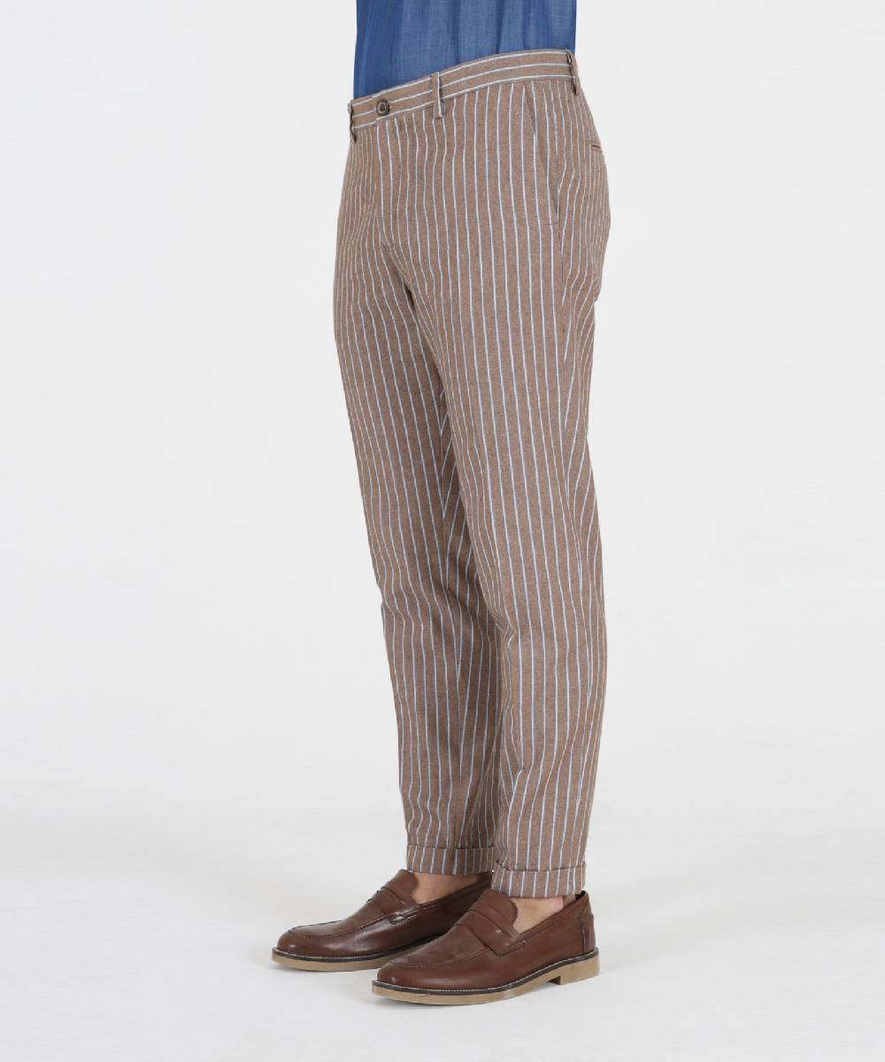 Over D PANTALONE CHINO SLIM FIT TASCHE DOPPIO FILETTO Vendite Flash