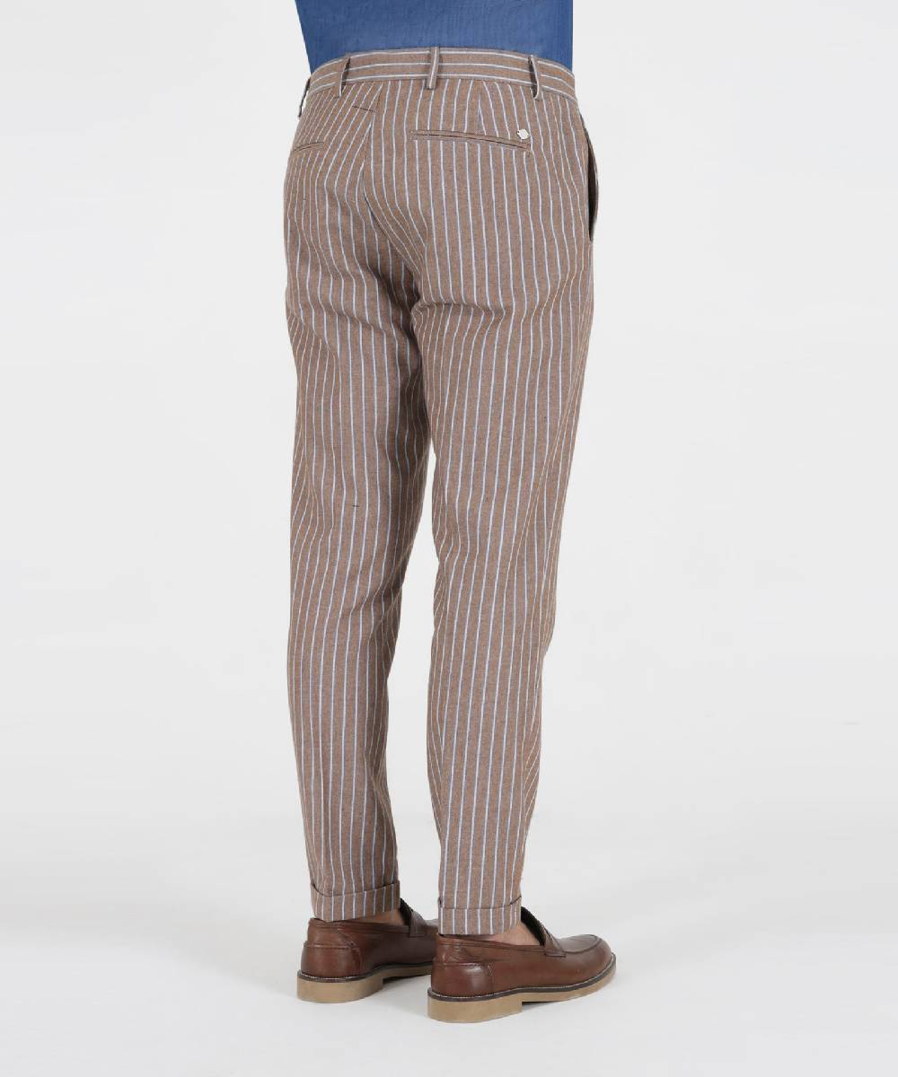Over D PANTALONE CHINO SLIM FIT TASCHE DOPPIO FILETTO Vendite Flash