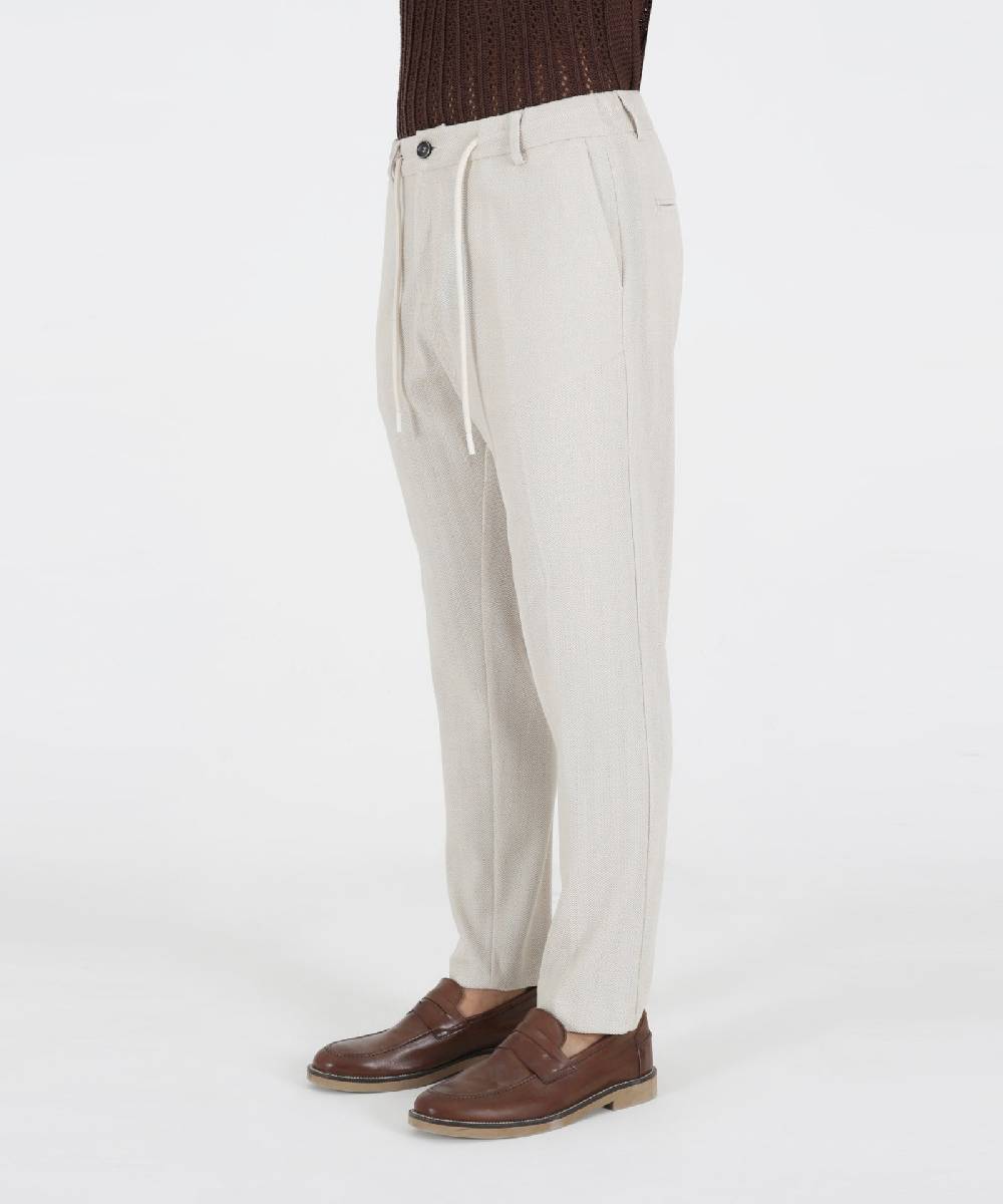 Over D PANTAMOLLA SLIM FIT TASCHE DOPPIO FILETTO Nuova