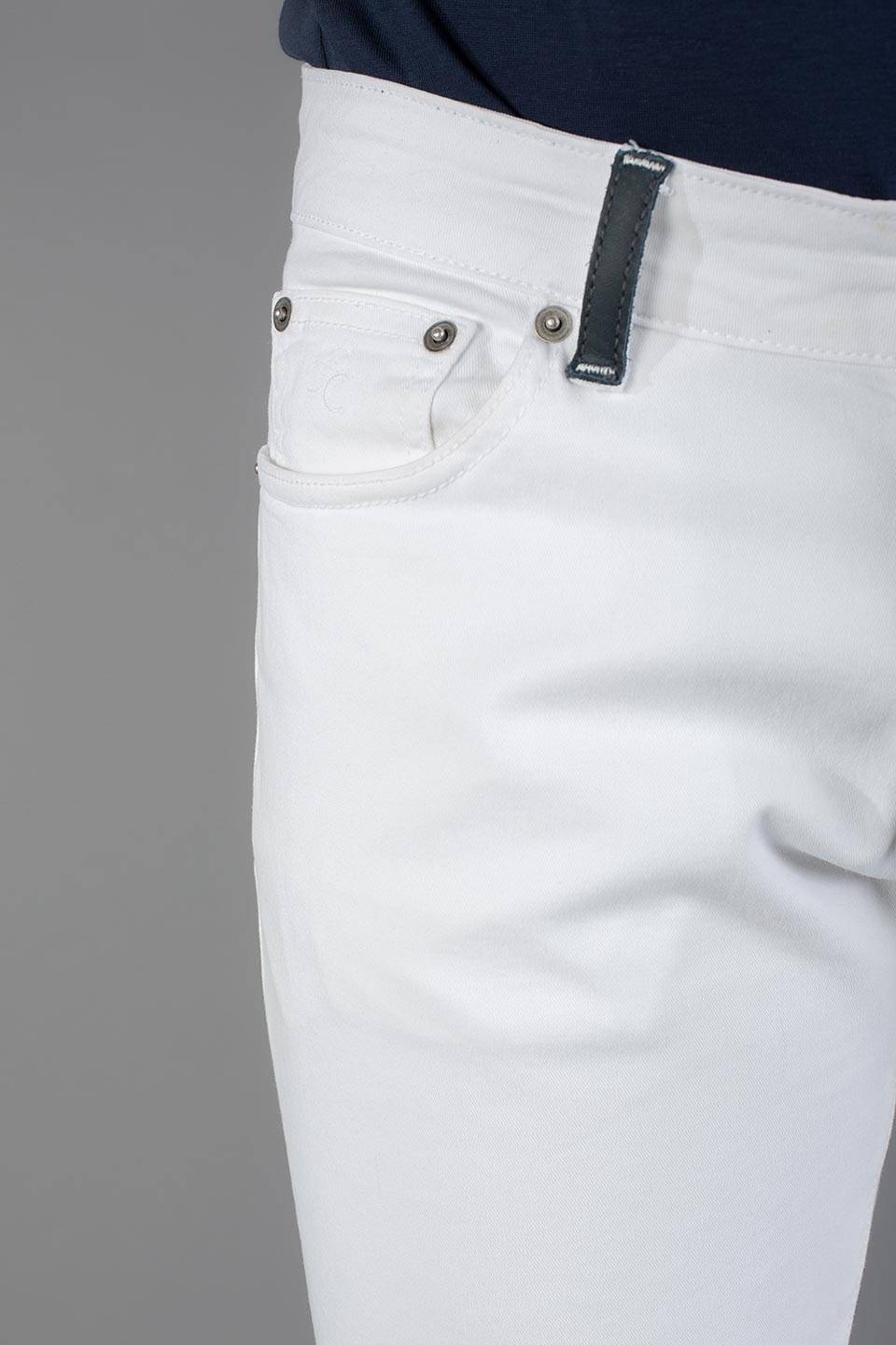 Paul Cortese Gabardine 5 tasche white Qualità