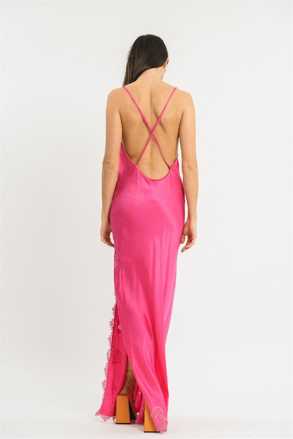 Pink Memories Slip dress con spacco Italia
