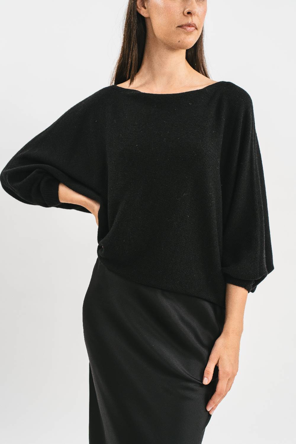 Pink Memories Maglia poncho scollo a barca Negozi Online
