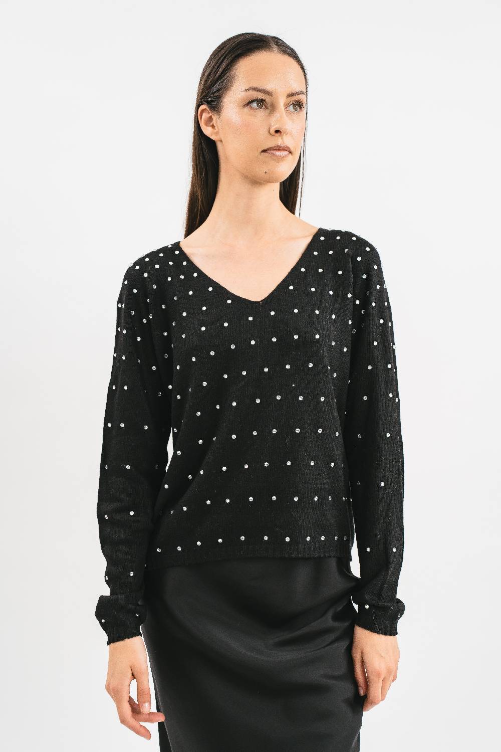 Pink Memories Maglia scollo a V con-strass Acquista Ora
