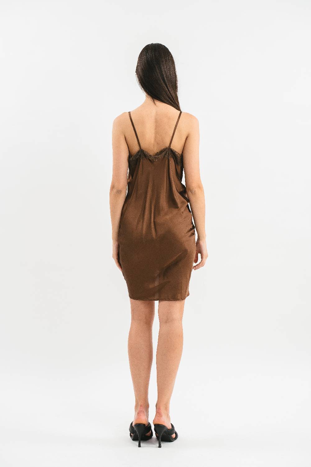 Pink Memories Slip dress con coulisse e pizzo Offerta