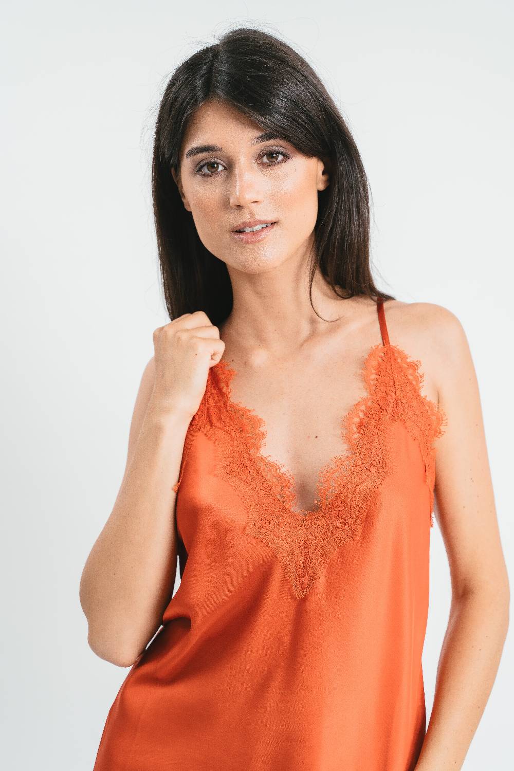 Pink Memories Top scollo a V con dettagli in pizzo Vendita Calda