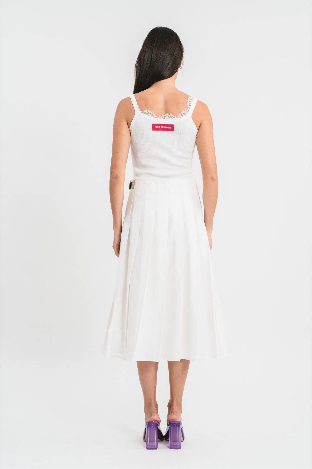 Pink Memories Gonna kilt lunga con fibbia in cotone Nuova