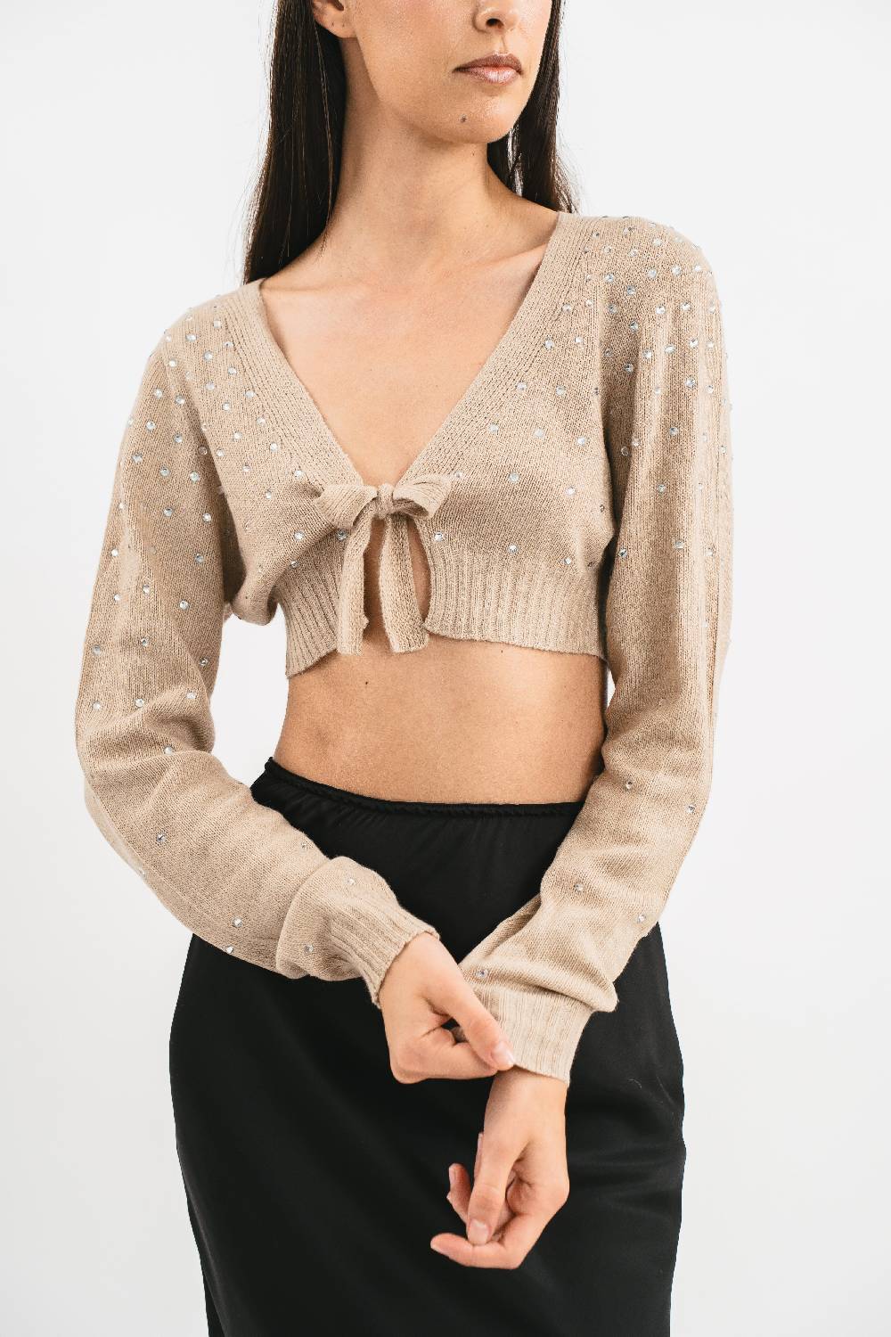 Pink Memories Coprispalle crop con strass Promozione