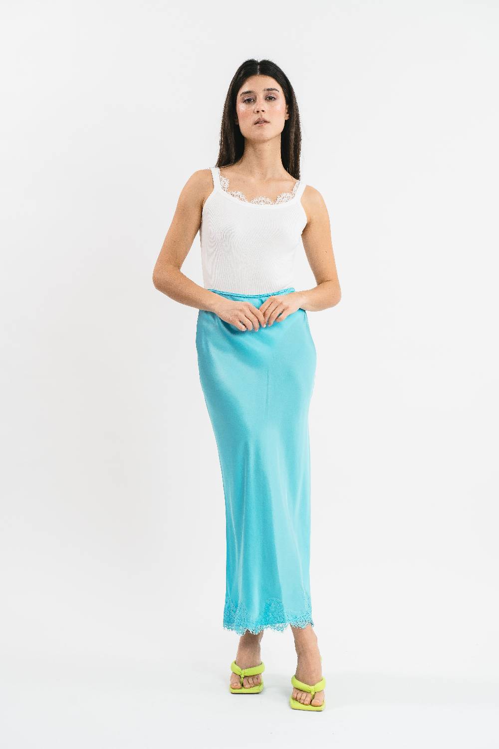 Pink Memories Gonna sirena con dettagli in pizzo Shopping Online