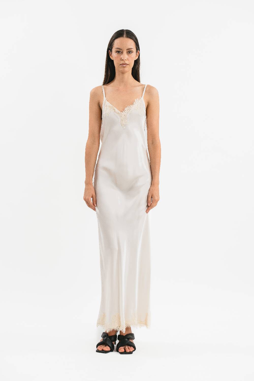 Pink Memories Slip dress lungo con dettagli in pizzo Prezzo Ridotto