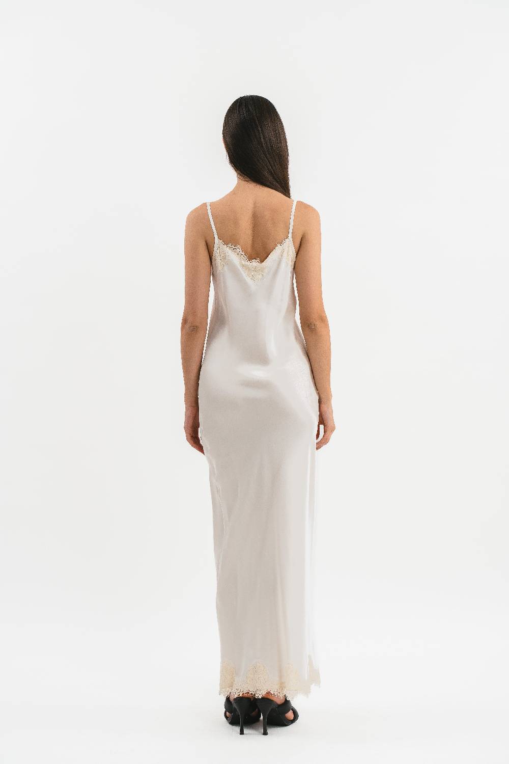 Pink Memories Slip dress lungo con dettagli in pizzo Prezzo Ridotto