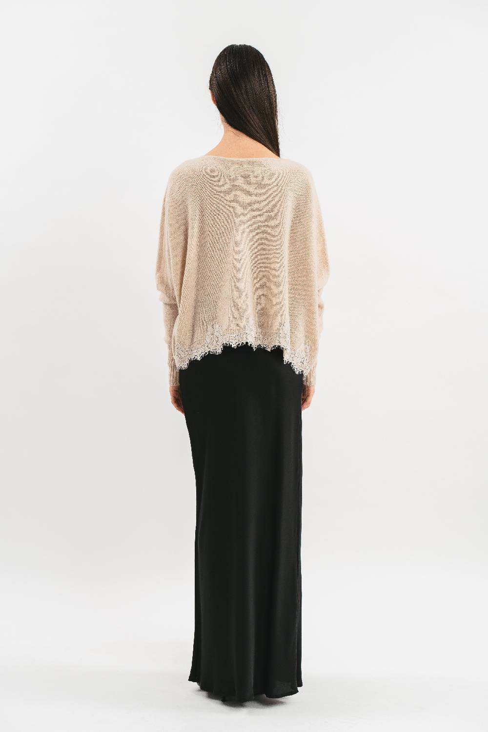 Pink Memories Maglia in cachemire con pizzo Offerta