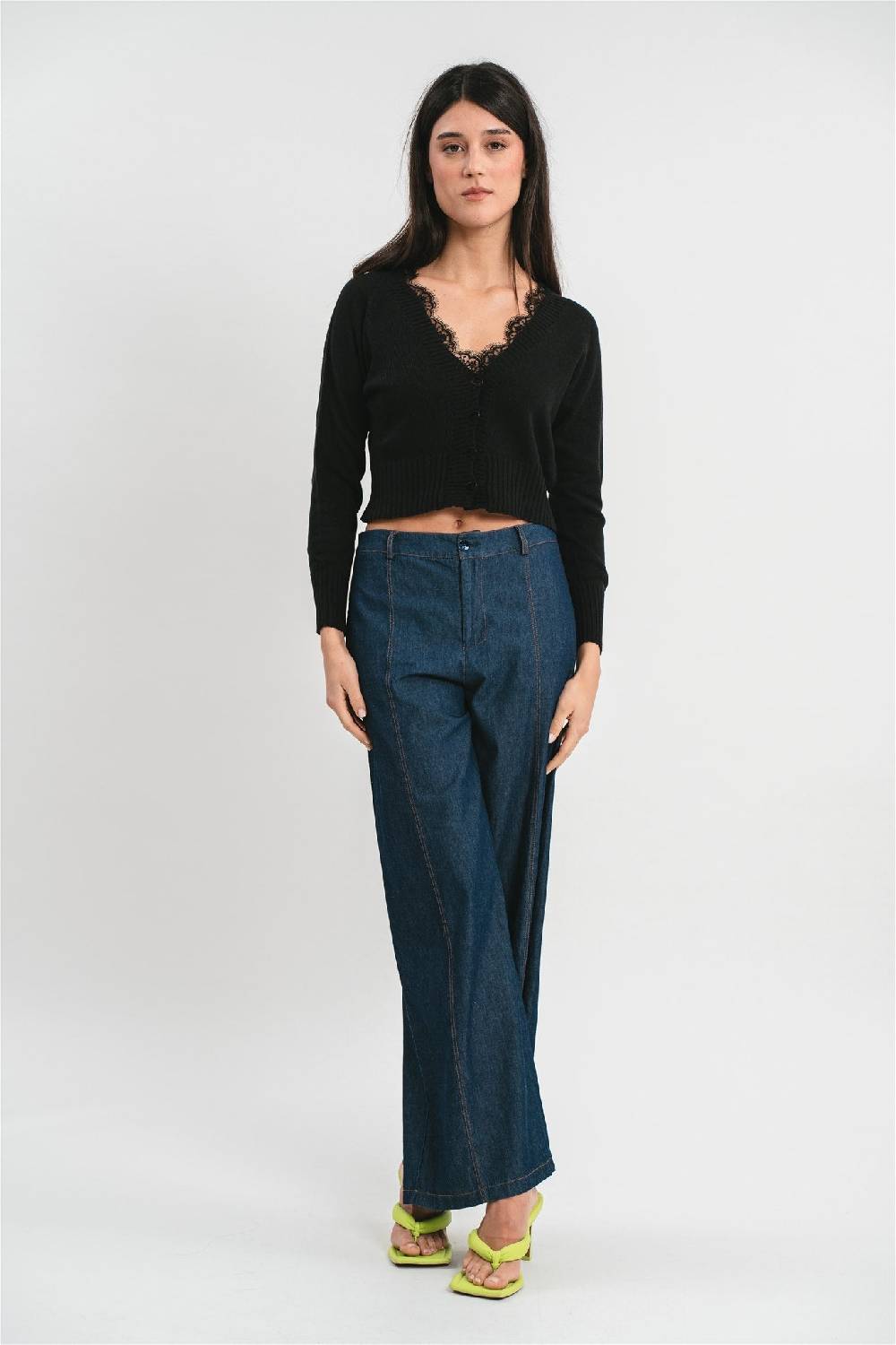 Pink Memories Cardigan crop con dettagli in pizzo Offerte