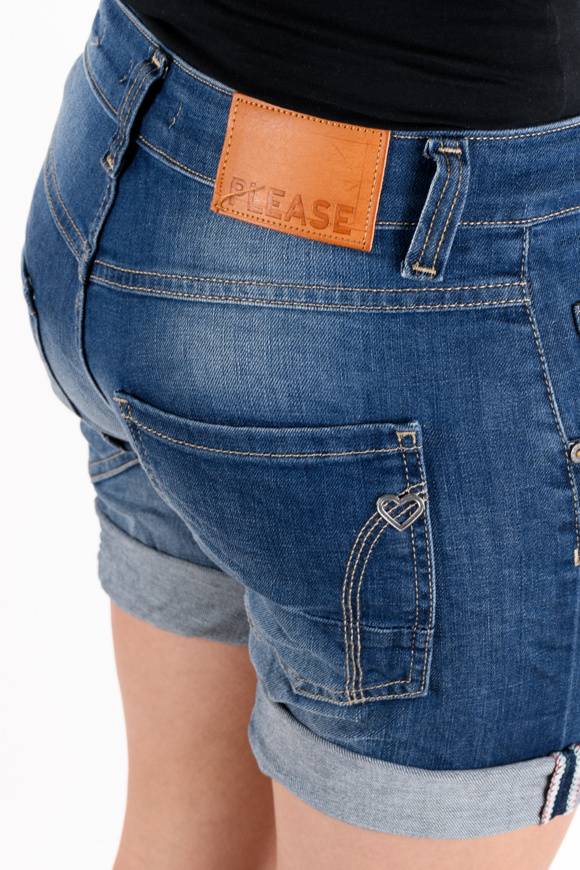 ﻿Please Jeans Please - Shorts P88 E02 - Blu Denim Vendita Economica
