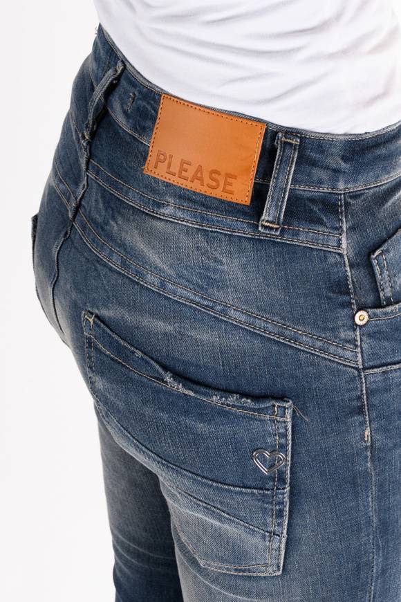 Please Jeans Please - Jeans P78 PL3 - Blu Denim Saldi Di Fabbrica