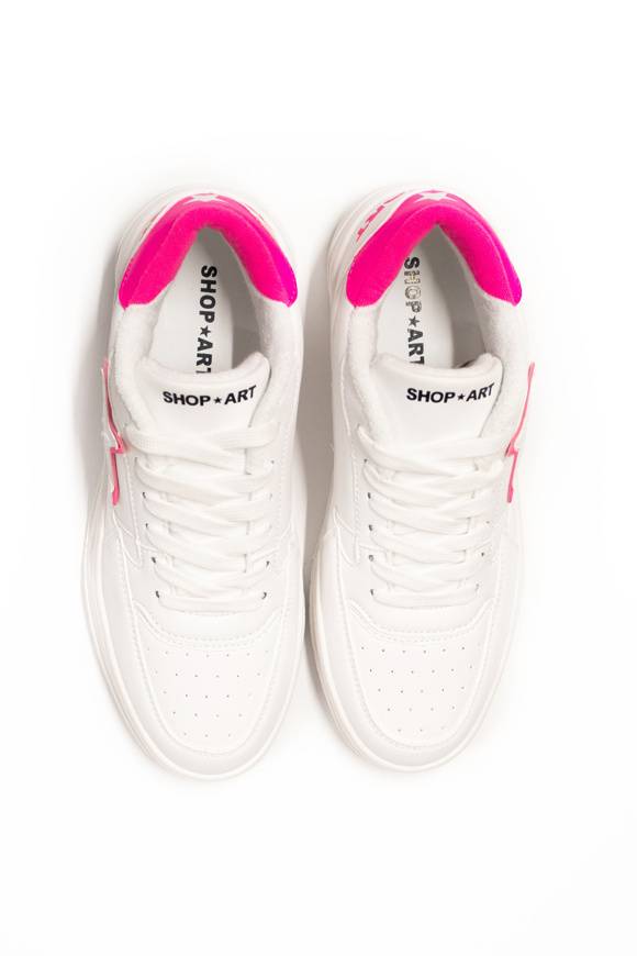 Please Jeans SHOP ART - SNEAKER 227 - WHITE FUXIA FLUO Vendita Calda