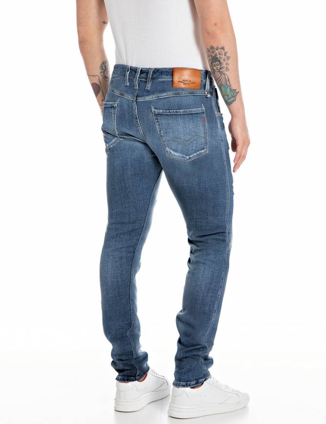 Please Jeans REPLAY JEANS ANBASS M91 654 - BLUE DENIM Nuova