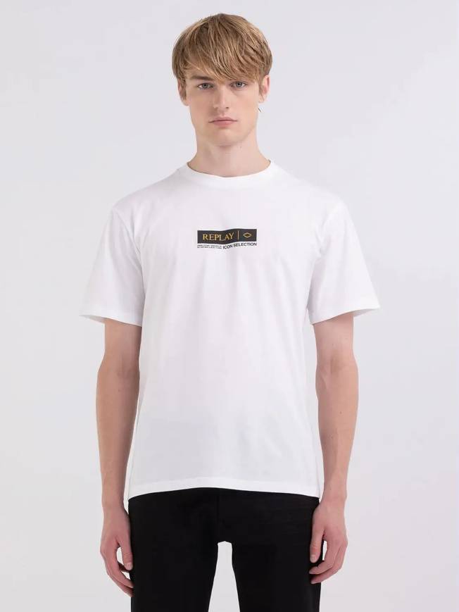 Please Jeans REPLAY T-SHIRT - M67 660 - WHITE Spedizione Gratuita