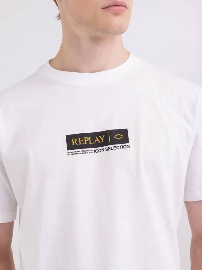 Please Jeans REPLAY T-SHIRT - M67 660 - WHITE Spedizione Gratuita