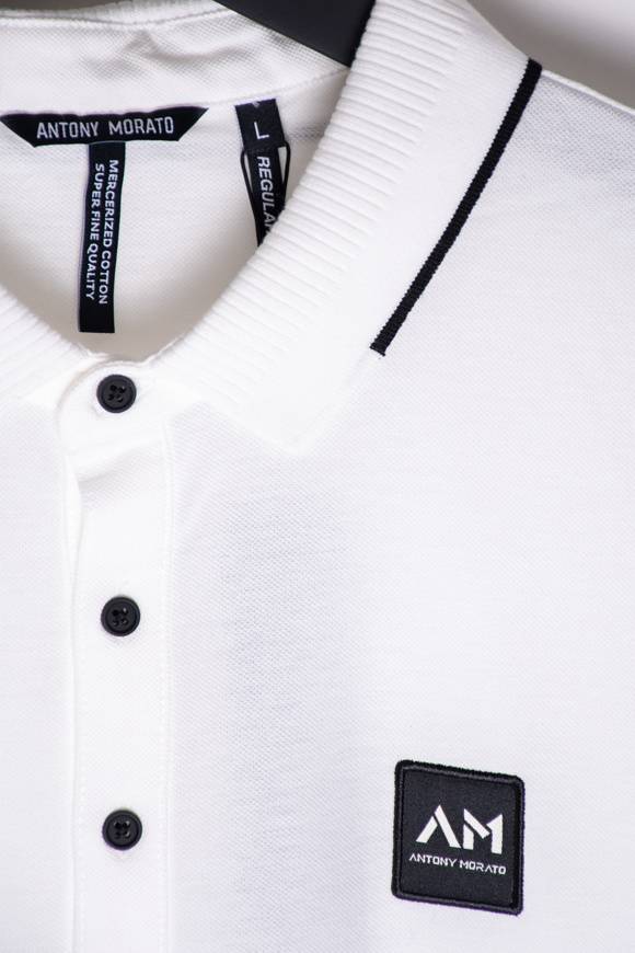 Please Jeans ANTONY MORATO POLO REGULAR - BIANCO Consegna Veloce