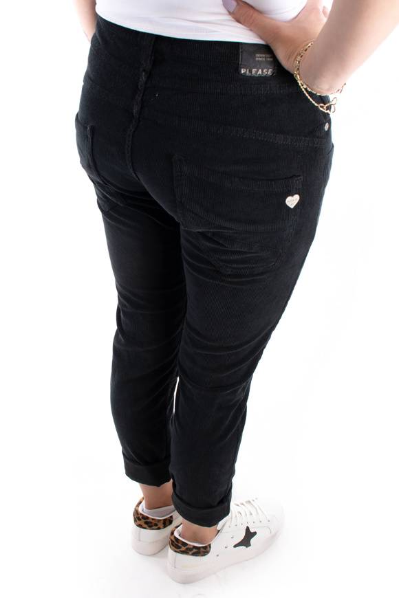 Please Jeans PLEASE CORD PANTALONI P78 - NERO Online