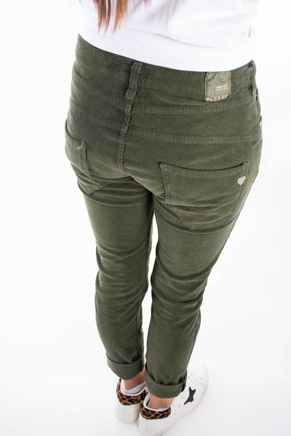 Please Jeans PLEASE CORD PANTALONI P78 - MURKY GREEN Outlet