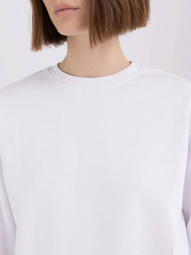 Please Jeans REPLAY FELPA CROPPED - WHITE In Saldo