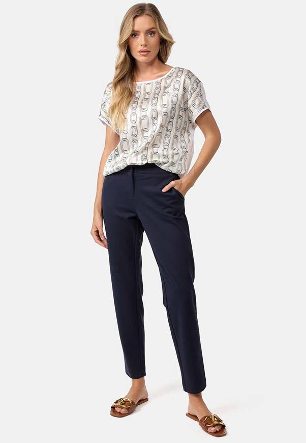 Please Jeans T-SHIRT CATNOIR IN SETA E STAMPA - CATENA BLU Vendita
