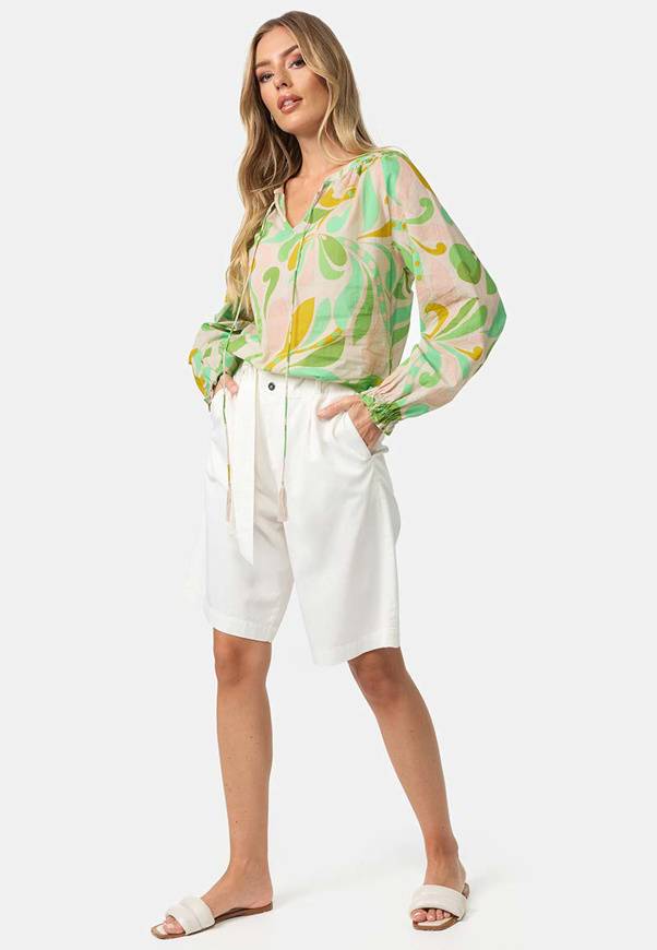 Please Jeans PANTALONCINI CATNOIR IN TENCEL - OFFWHITE Negozi Online