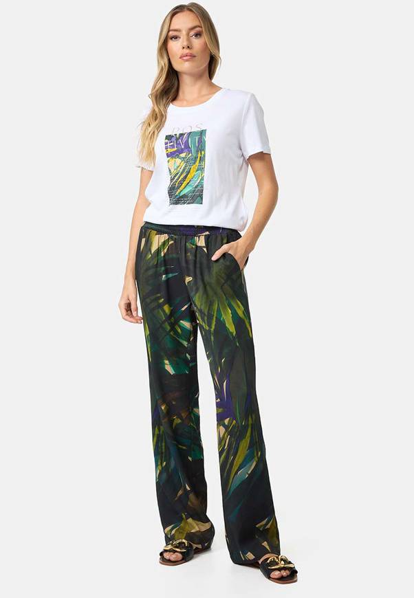 Please Jeans T-SHIRT CATNOIR IN MODAL CON STAMPA - POSIVITÀ TROPICALE Shopping Online