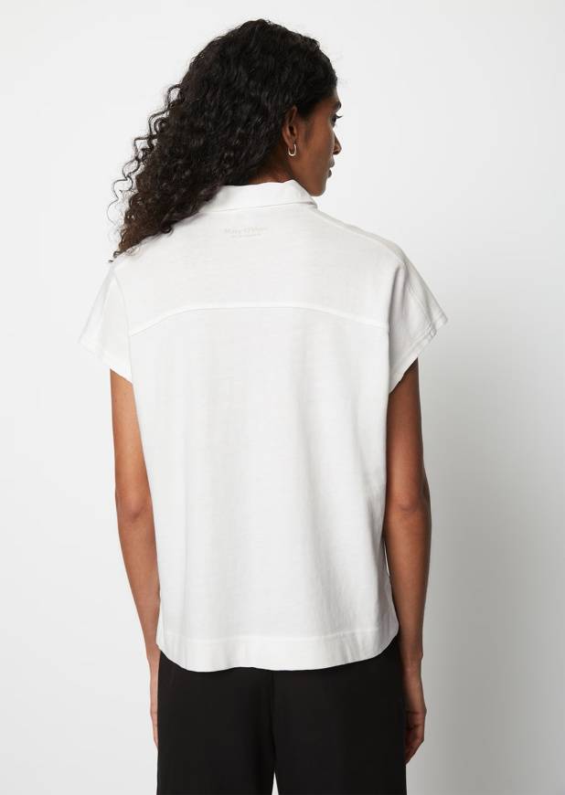 Please Jeans MARCO POLO OVERSIZE POLO - WHITE In Saldo