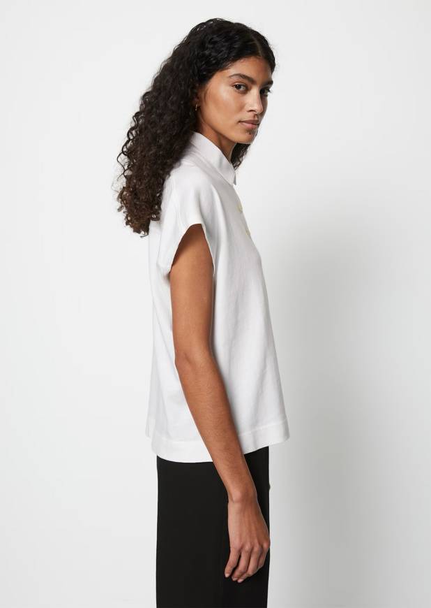 Please Jeans MARCO POLO OVERSIZE POLO - WHITE In Saldo