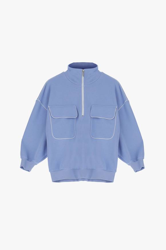 Please Jeans IMPERIAL SWEATER - FG4 HGS - CELESTE Italy